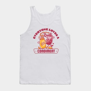 Everyone Loves a Condiment Retro Cartoon // Vintage Cartoon Mustard and Ketchup Tank Top